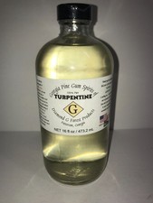 16 oz 100 Pure Gum Spirits of Turpentine Diamond G Brand Sealed Glass Bottle