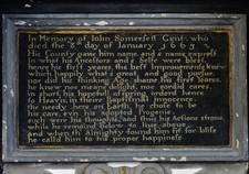 Foto A3 Brent Knoll: St Michael's Church; John Somerset's Memorial Tabl c2015