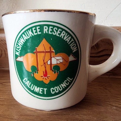 Vintage Boy Scouts Kishwaukee Reservation Calumet County Mug Cup BSA 3 1/4"