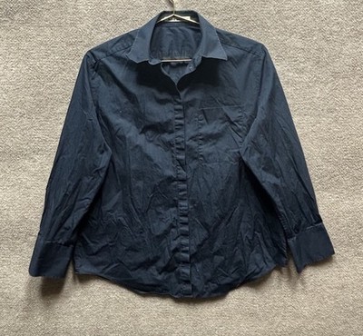 Acne Studios Addle Pop Long Sleeve Button Shirt Mens 36 Blue Designer Classic