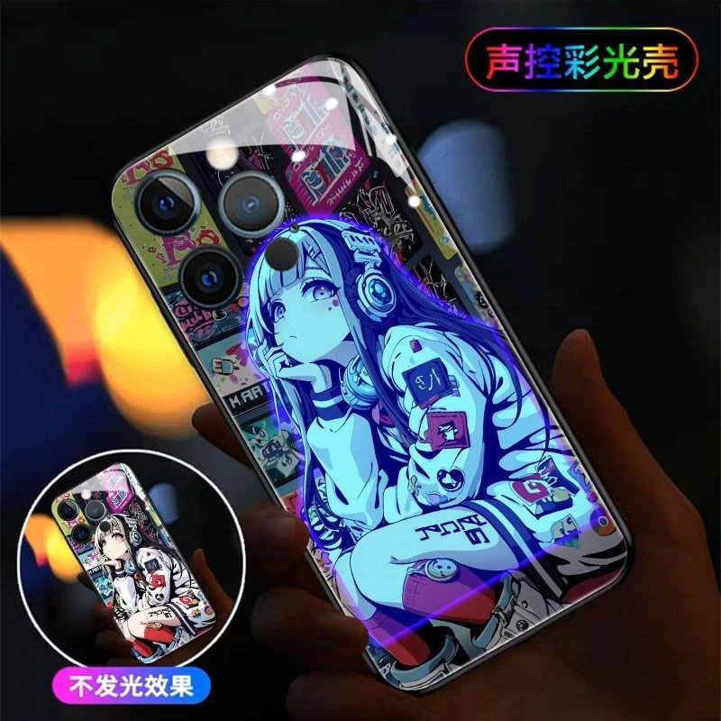 Anime Girl Boy LED Shine Light up Phone Case Cover for iPhone 17 16 15 14Pro Max - Image 3 of 4