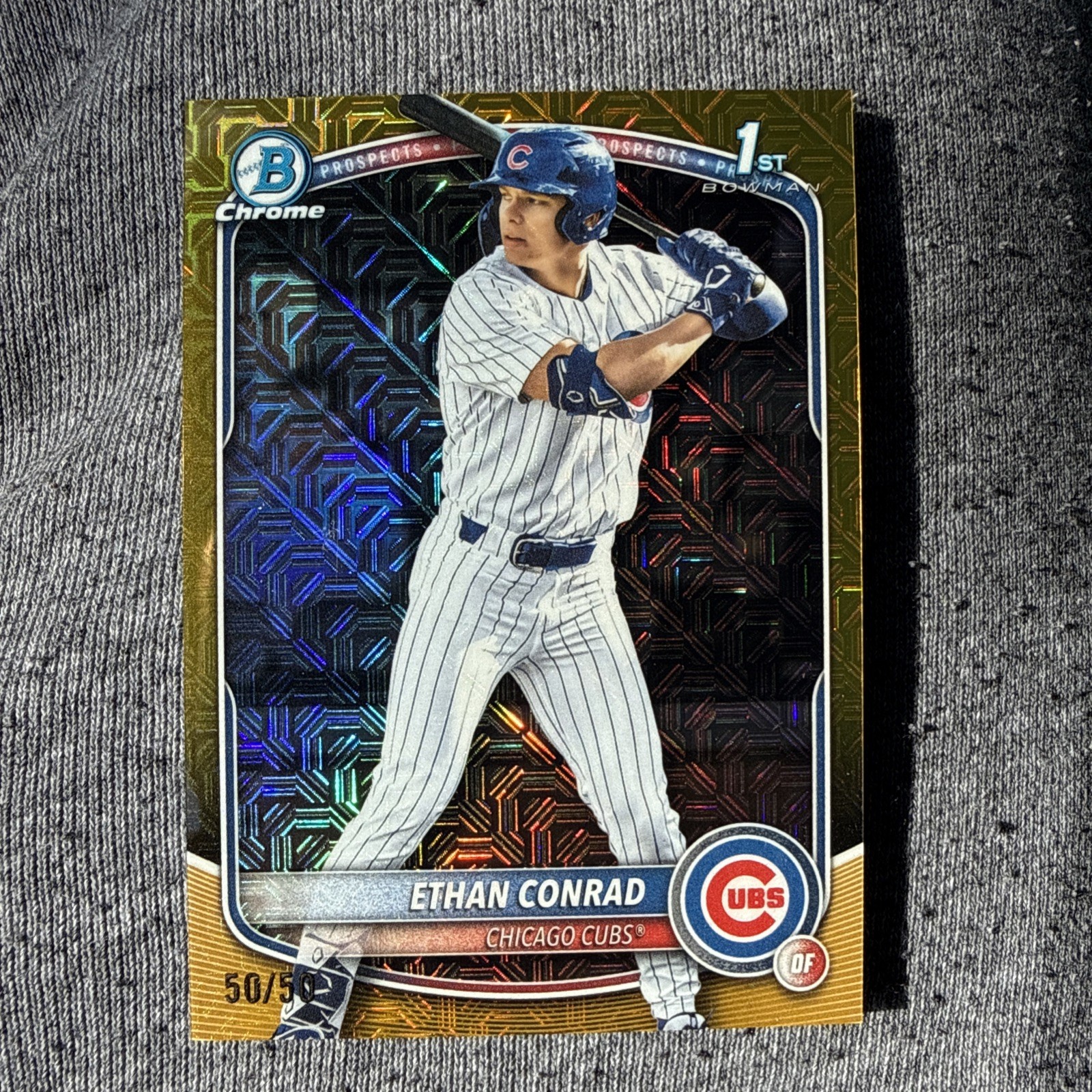 2025 Bowman Draft Ethan Conrad 1st Bowman Gold Mojo /50 Cubs 