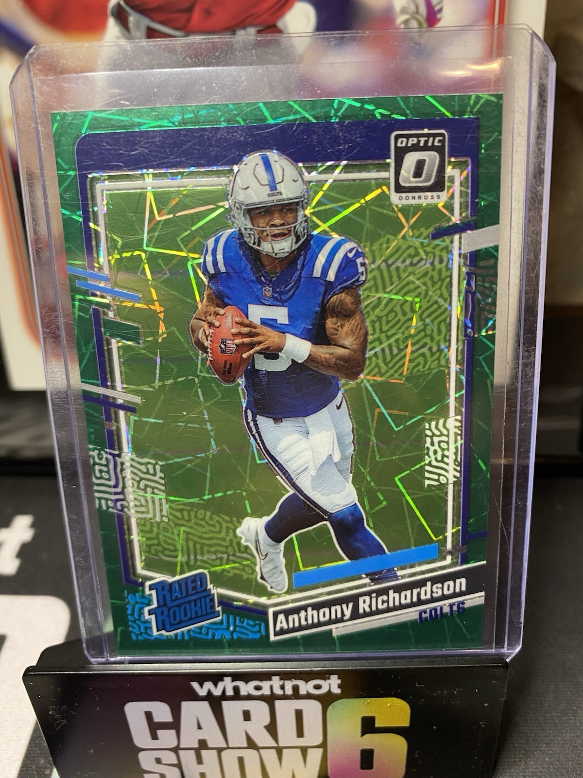 2023 Panini Optic Rated Rookie Anthony Richardson #247 Green Velocity Prizm (RC)