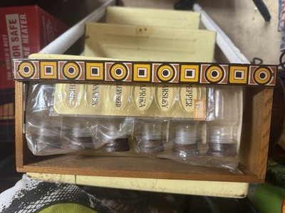 Vintage NOS Spice Rack With Containers And Labels. Never Opened