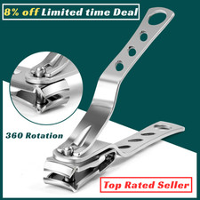 Swivel Head Nail Clippers Long Handle Stainless Steel Toenail Fingernail Cutter
