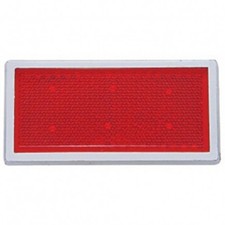 United Pacific 30704 Reflector, Rectangular, Quick Mount, with Chrome Bezel, Red