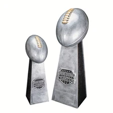 Custom Engraved Fantasy Football Champion Trophy, Silver Tower - 11.5 or 16 Inch