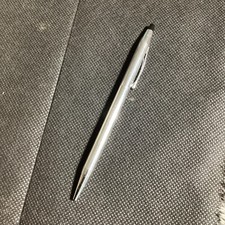 Vintage Cross Pen Silver Tone Chrome Twist Ballpoint USA Blue Ink Working