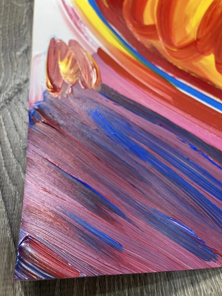 PETER MAX "CORAZÓN" Pintura Original Única Firmado a Mano Arte Pop Foto 4 de 4