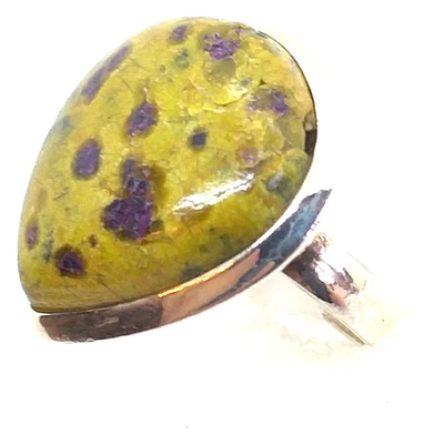 echter NATUR  ATLANTISIT Stichtit SERPENTIN Ring Gr18 925 Sterling Silber - Bild 1 von 4