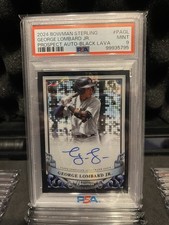 2024 Bowman Sterling Prospect BLACK George Lombard jr AUTO PSA 9 10/10
