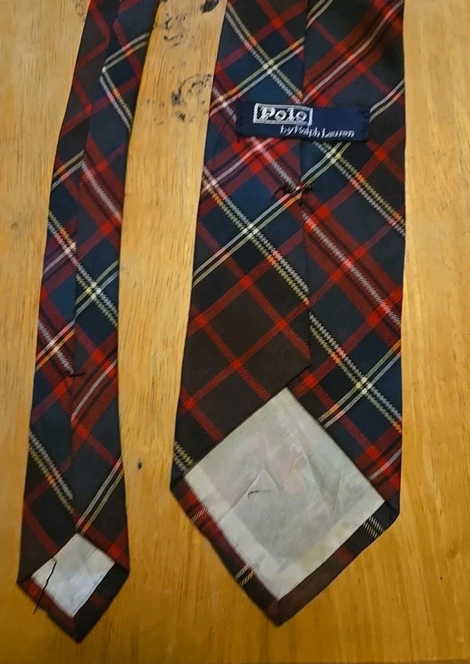 Polo Ralph Lauren 100% Cotton Neck Tie Woven Checks Plaid Logo Pony 59x3.3/4 - Image 3 of 3