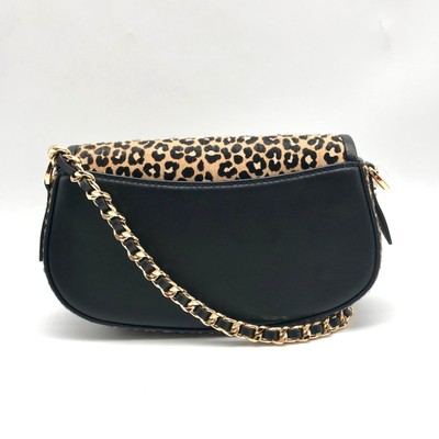 Michael Kors Mila Small East West Leopard Chain Sling Shoulder Bag  
