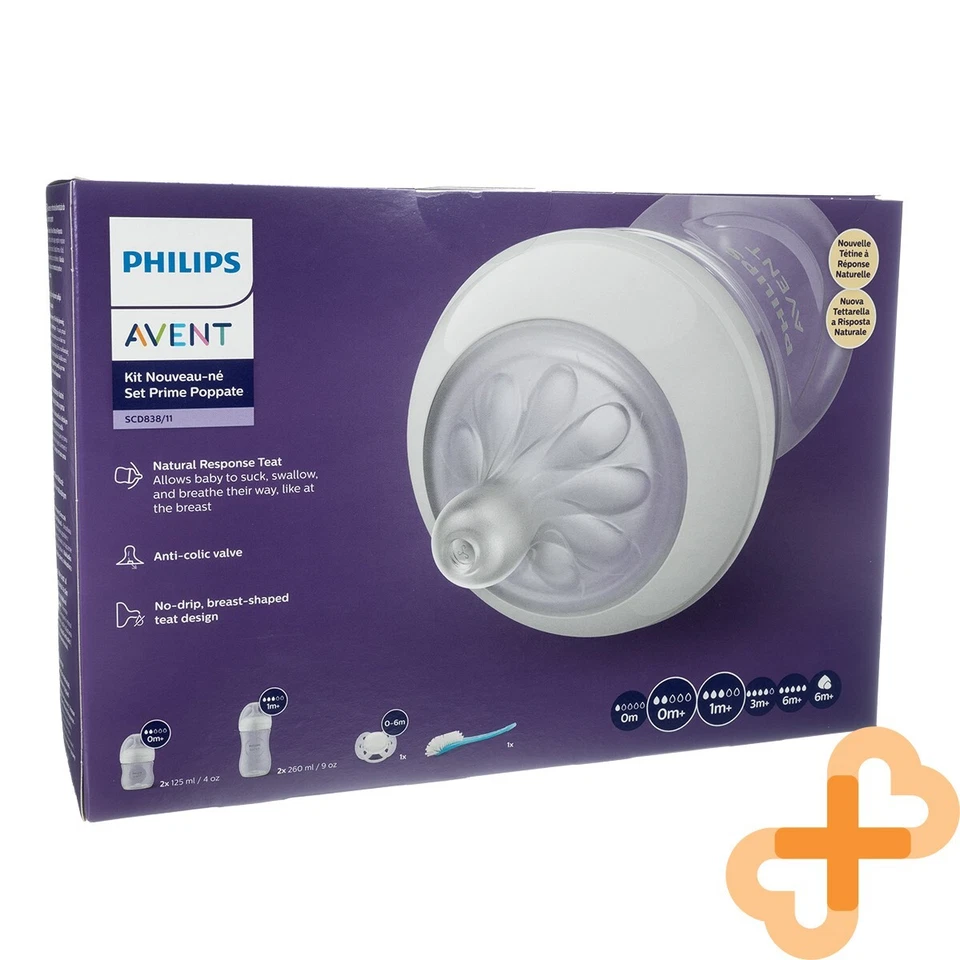 Philips AVENT Natur Response Fütterung Baby Flasche Set für Neugeborenes SCD838/ - Bild 2 von 4