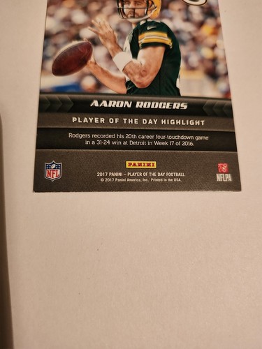 2017 Panini Player Of The Day Football Aaron Rodgers Green Bay Packers #16 - Picture 3 of 4