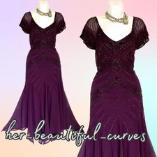 JOANNA HOPE SEQUINNED BEADED EVENING EMBELLISHED OCCASION PARTY DRESS SIZE 16