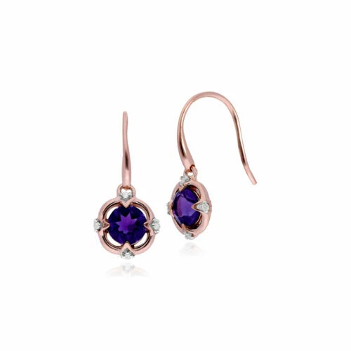 Echter Ohrschmuck Oval Amethyst