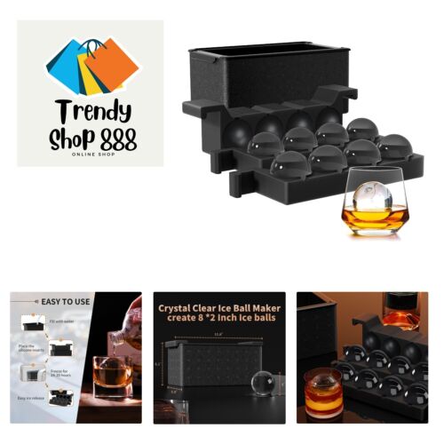 Clear Ice Ball Maker for Whiskey: Circle Ice Cube Tray Make 2Inch Ice Sphere ...