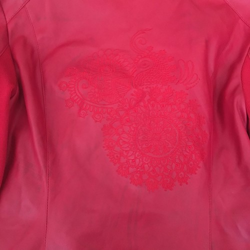 Desigual womens Red Faux Leather Short Jacket size 36 - Picture 11 of 13