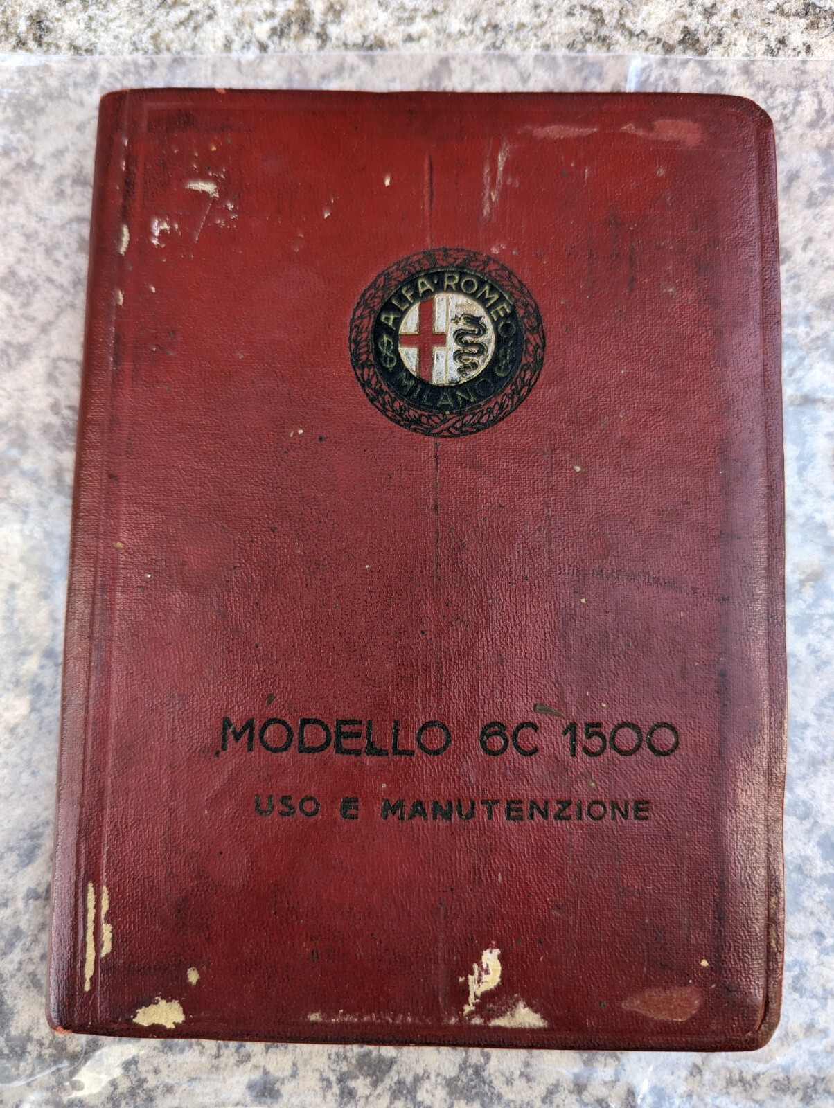 ALFA ROMEO 6C 1500 USE AND MAINTENANCE BOOKLET ERA