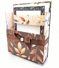 42-Pc Stationery Gift Box Set w/Reusable Desktop Organizer Box and Gold Pen - Bl