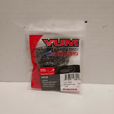 Brand New YUM 2'' Grub Smoke Silver Flake 18 Pack