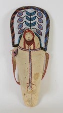Plateau Indian Beaded Toy Cradle with Doll ca. 1890  14" x 5 3/4"