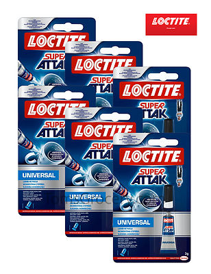 6 x LOCTITE Universal Waterproof Super Glue for Metal Rubber Wood 3g 0.1oz