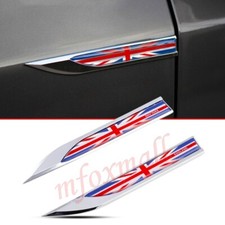 2X Auto Fender Accessories Garnish 3D Decal Sticker Emblem Badge English UK Flag