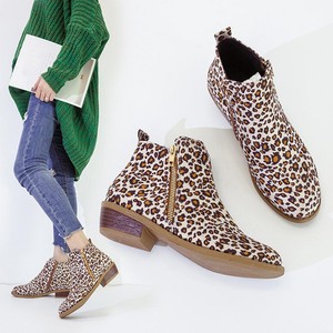 womens leopard booties
