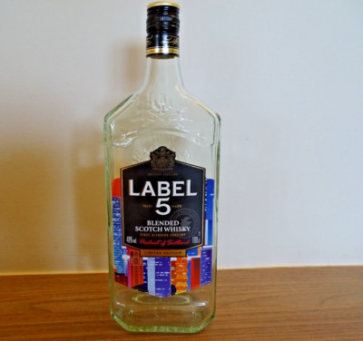 LABEL 5 BLENDED SCOTCH WHISKY EMPTY 1 LITRE LIMITED EDITION BOTTLE 1st BLENDING