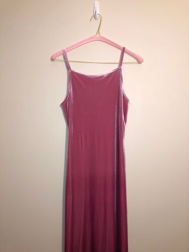 Vintage Jump Apparel Wendye Chaitin Velvet Maxi Dress Pink - Size 4 - Picture 3 of 7