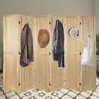 6 Panel Wood Room Dividers Pegboard Display Freestanding Folding Privacy Screens
