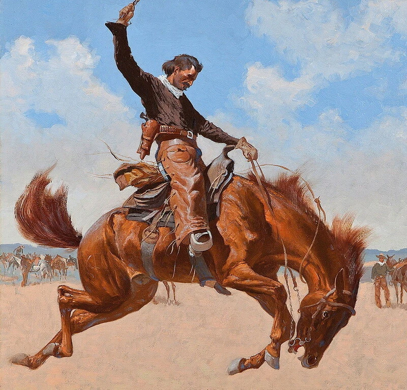 Pintura al óleo Western Cowboy Tame Horse Hd Giclee impresa sobre lienzo P1739 Foto 2 de 4