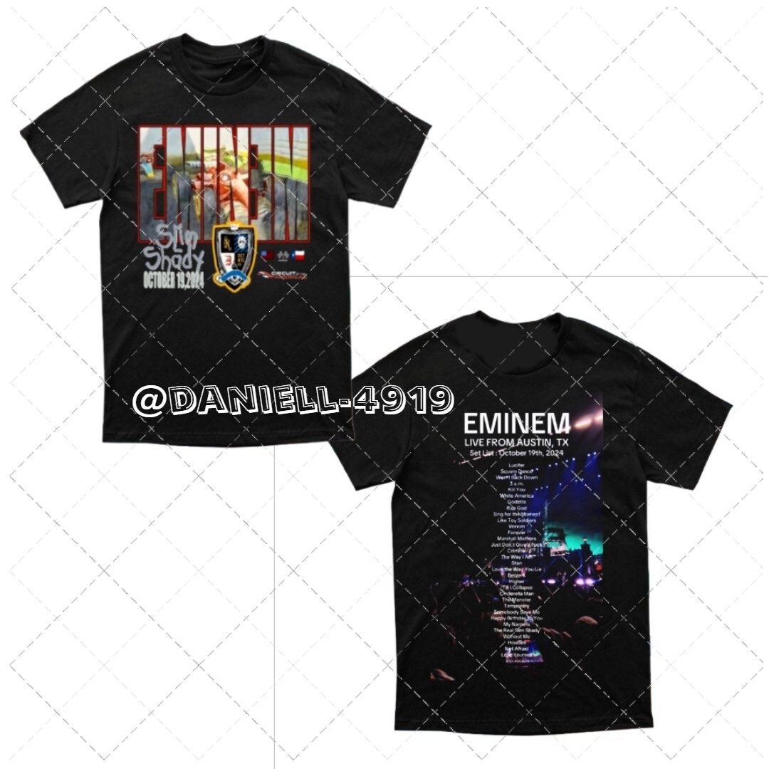 NEW Eminem X Circuit Of The Americas X F1 T-Shirt, list song Eminem F1 2 sided