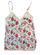 Y2K VTG Victoria Secret Night Gown Sleepwear Cami Large Floral Gold Label Lace