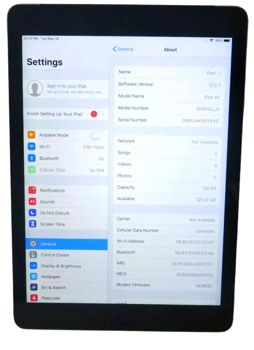Apple iPad Air 1st Gen A1475 9.7 Apple iPad Air 1st Gen A1475 9.7