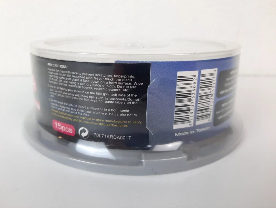 New RiData BD-R 15-Pack 4x 25GB Recordable Blu-Ray Discs - Image 2 of 2
