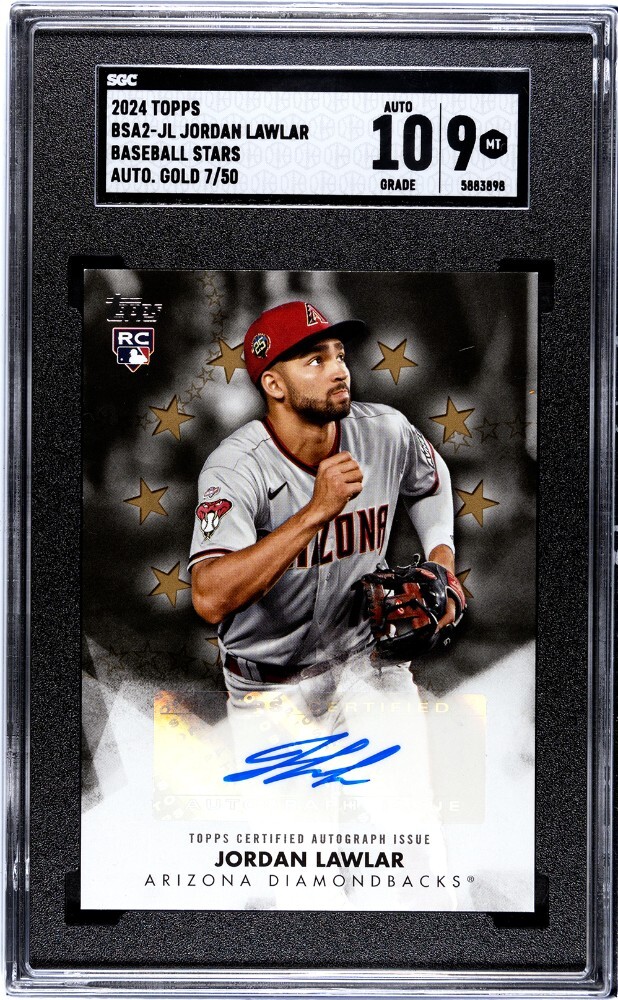 2024 Topps Series 2 Jordan Lawlar Baseball Stars Gold Auto 7/50 