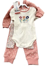 Kids Headquarters 9 Months 4 Piece Set Owl Solid Pants Jacket And Bodysuit NWT