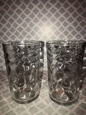 Vintage Libby Scale Design 16 oz Set of 2 Highball Drinking Glasses 5 7/8” Tall