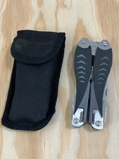 Multi-Tool Stainless Steel 12 TOOLS Hunting Black WITH Sheath — Great