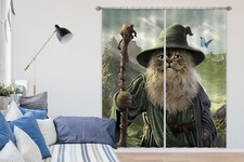 3D Butterfly Cat A20 Blockout Photo Curtain Fabric Window Vincent Zoe