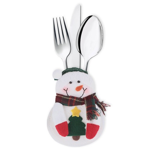Weihnachten Bestecktaschen Besteckhalter Xmas Tischdeko Besteckbeutel 4er Set - Bild 3 von 6