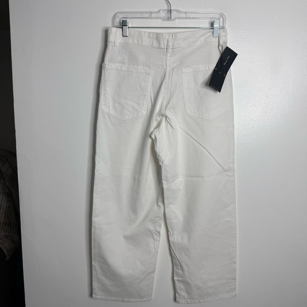 NWT Massimo Dutti Straight Leg Cotton Blend Trousers Cream White Size 8 thumbnail 6