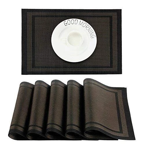 Sets de Table PVC Antidérapant Lavable Résiste à la Chaleur Rectangulaire Vin... - Photo 2/4