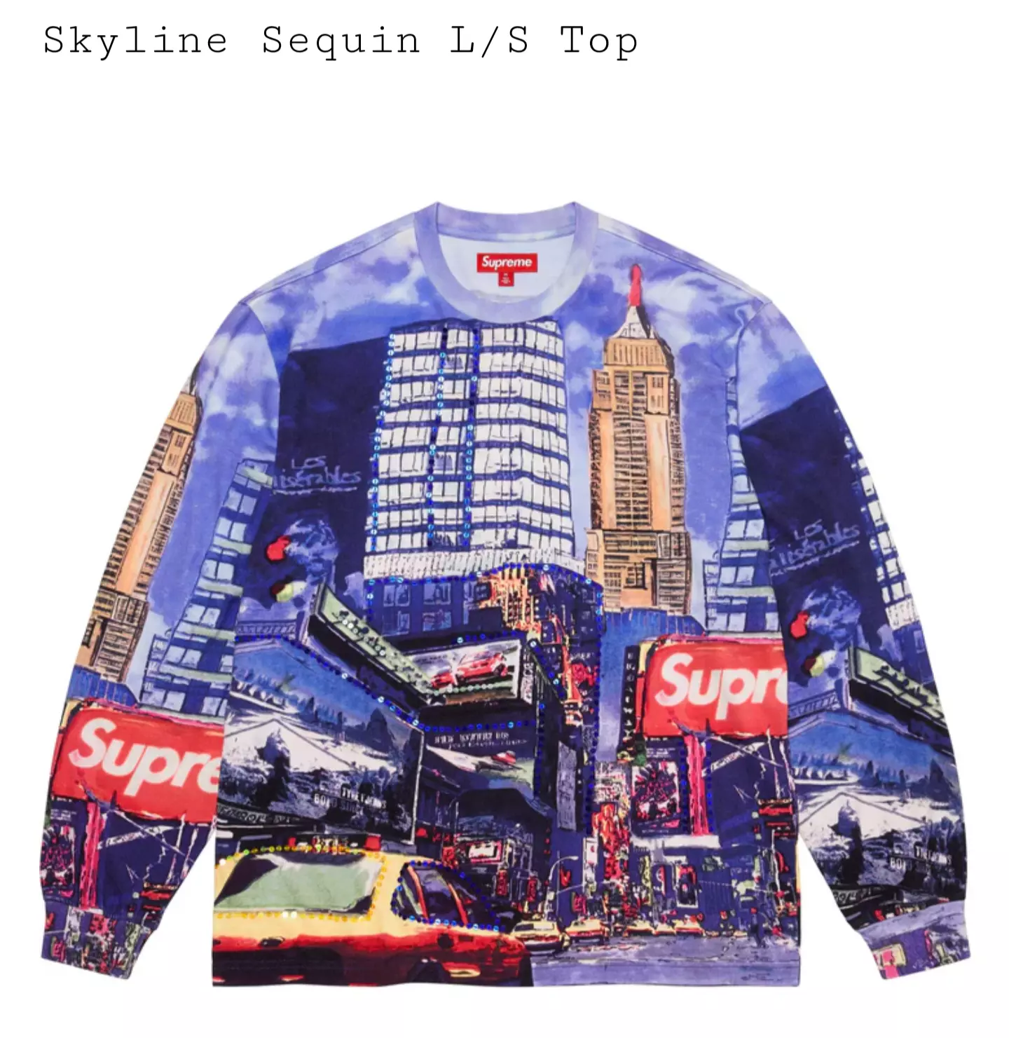 Haut Supreme Skyline à paillettes L/S