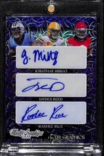 2023 Leaf Eclectic: Tri-Graphics Blue #MTG-9 Mingo / Reed / Rice ( 2/4 )