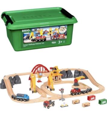 BRIO WORLD 33097 Cargo Rail Deluxe Set 54 Pieces F/S JAPAN Toy 