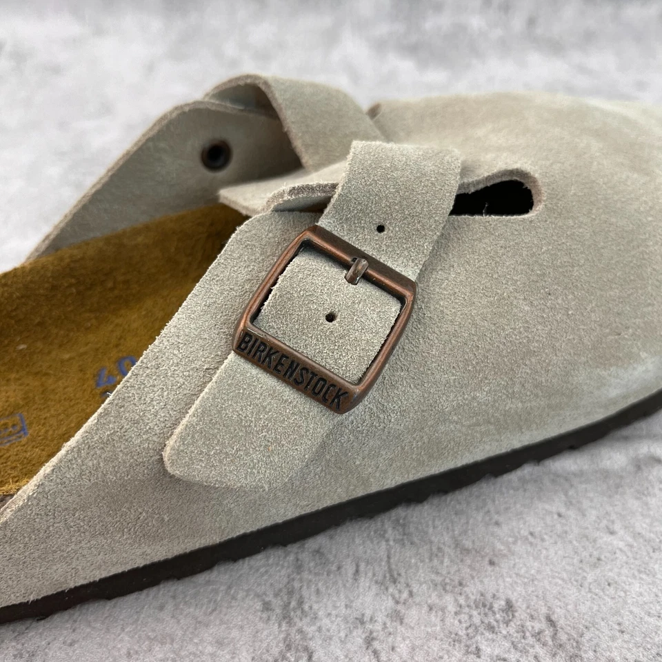 Zapatos Birkenstock Boston Gamuza Cuero Suave Plantilla Taupe -Selecciona Talla Foto 4 de 4